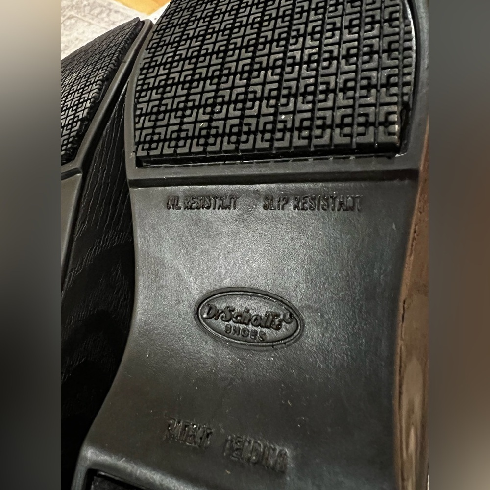 Dr. Scholls Slip Resistant Black Leather Career Clogs Size 7.5 - Picture 5 of 10